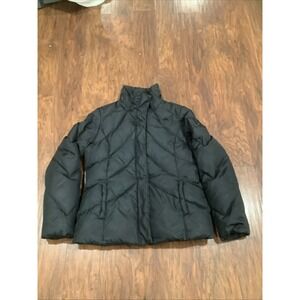 Tommy Hilfiger Down Puffer Jacket Womens Medium Black Vintage Y2K